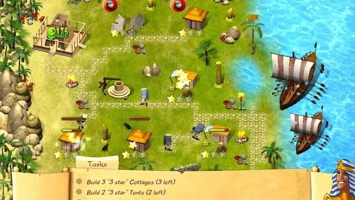 Screenshot des Spiels: Bauen am Nilufer